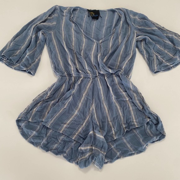 Blue Life romper size small wild and free striped summer outfit cover up - Picture 2 of 9